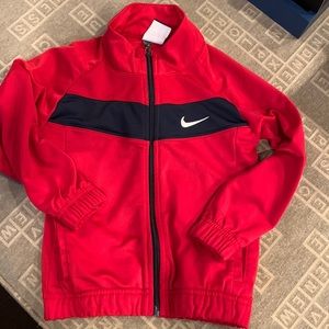 Nike boys zip up jacket red and blue athletic jacket